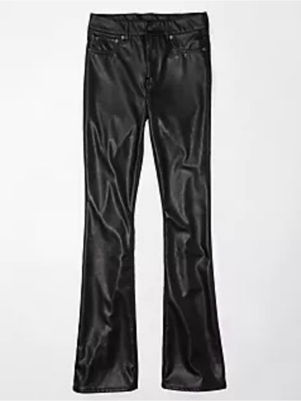 American Eagle Stretch Faux Leather Super High Rise Kick Boot Pants Sz 4